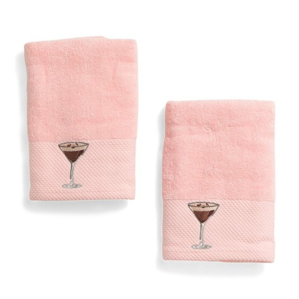 Deborah Connolly 2 Pink Hand Towels 16x28 Embroidered Plush Soft New with tag - Picture 2 of 7